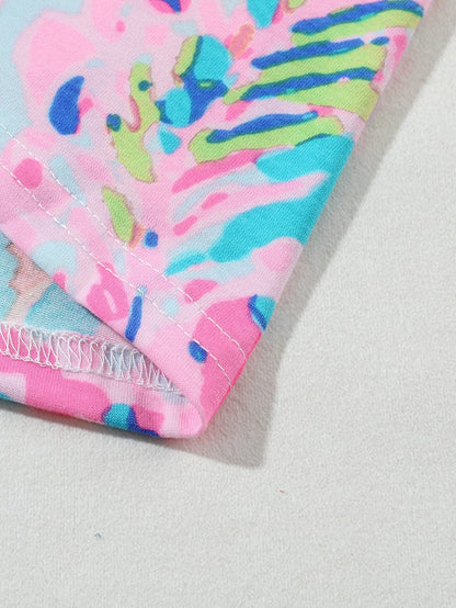 Pink Floral Painted Loose Fit Tee