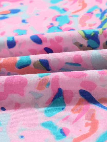 Pink Floral Painted Loose Fit Tee