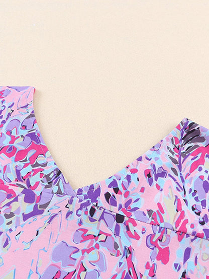 Pink Floral Painted Loose Fit Tee