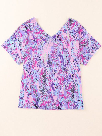 Pink Floral Painted Loose Fit Tee