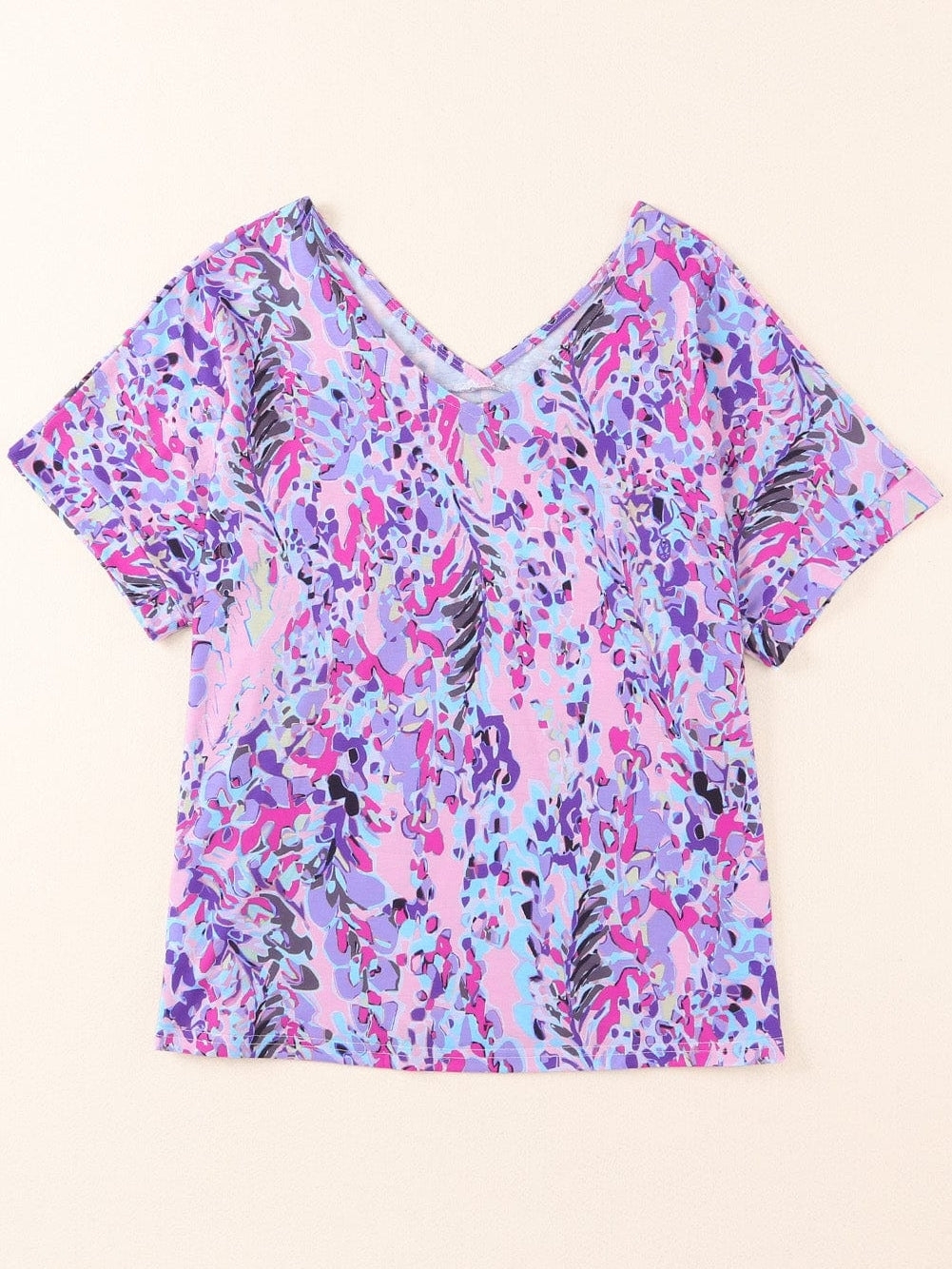 Pink Floral Painted Loose Fit Tee