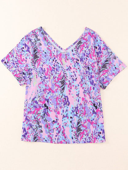 Pink Floral Painted Loose Fit Tee