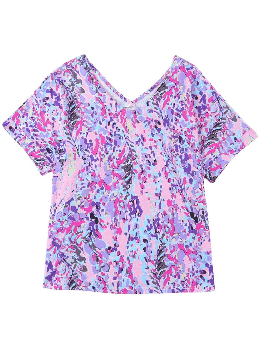 Pink Floral Painted Loose Fit Tee