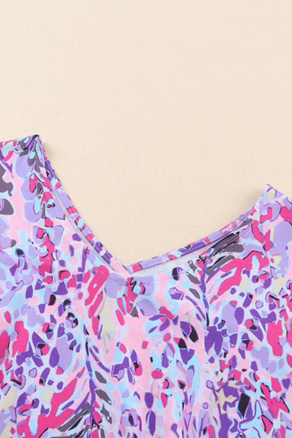 Pink Floral Painted Loose-Fit Tee