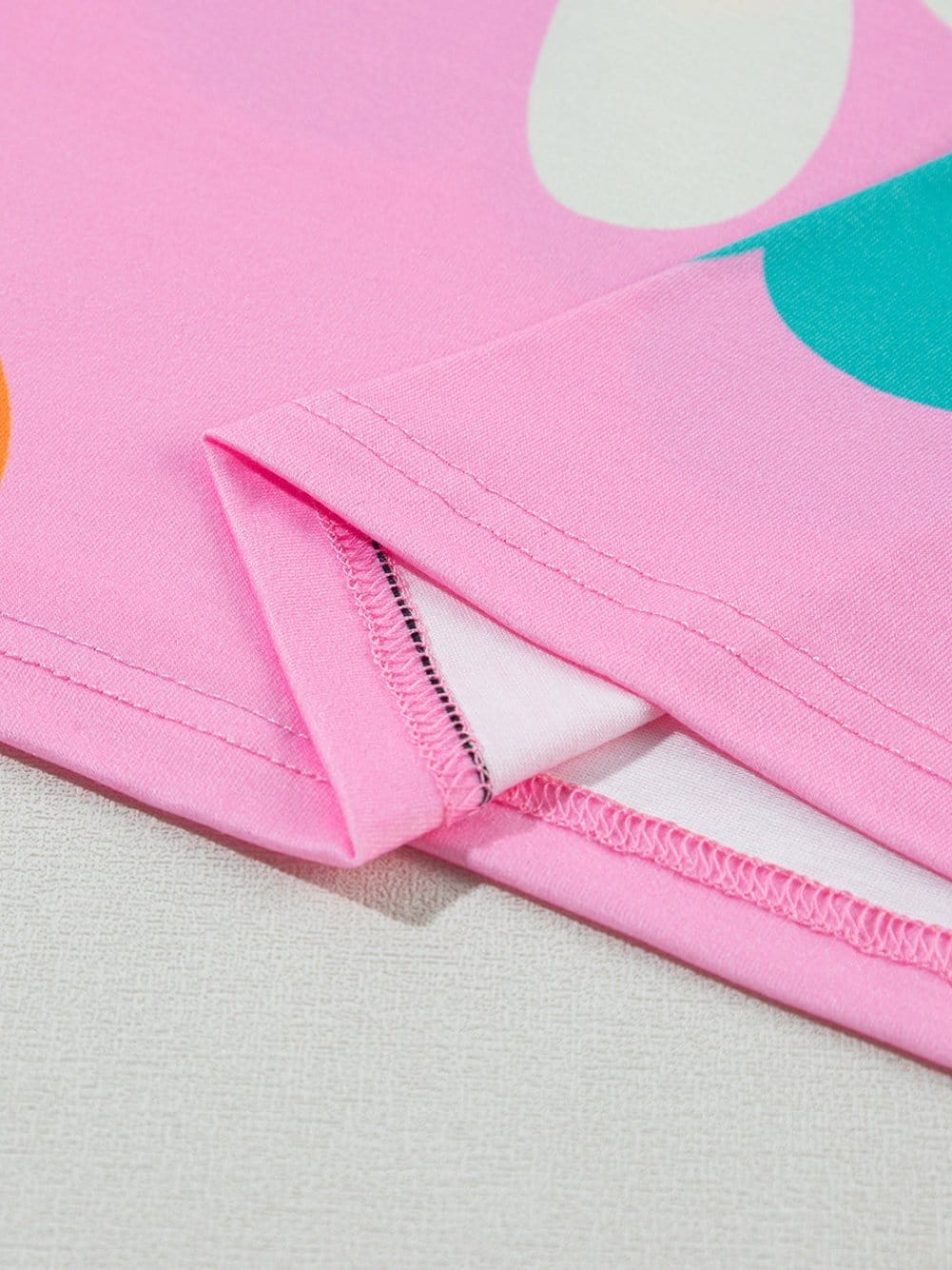 Pink Floral Puff Sleeve Summer Tee