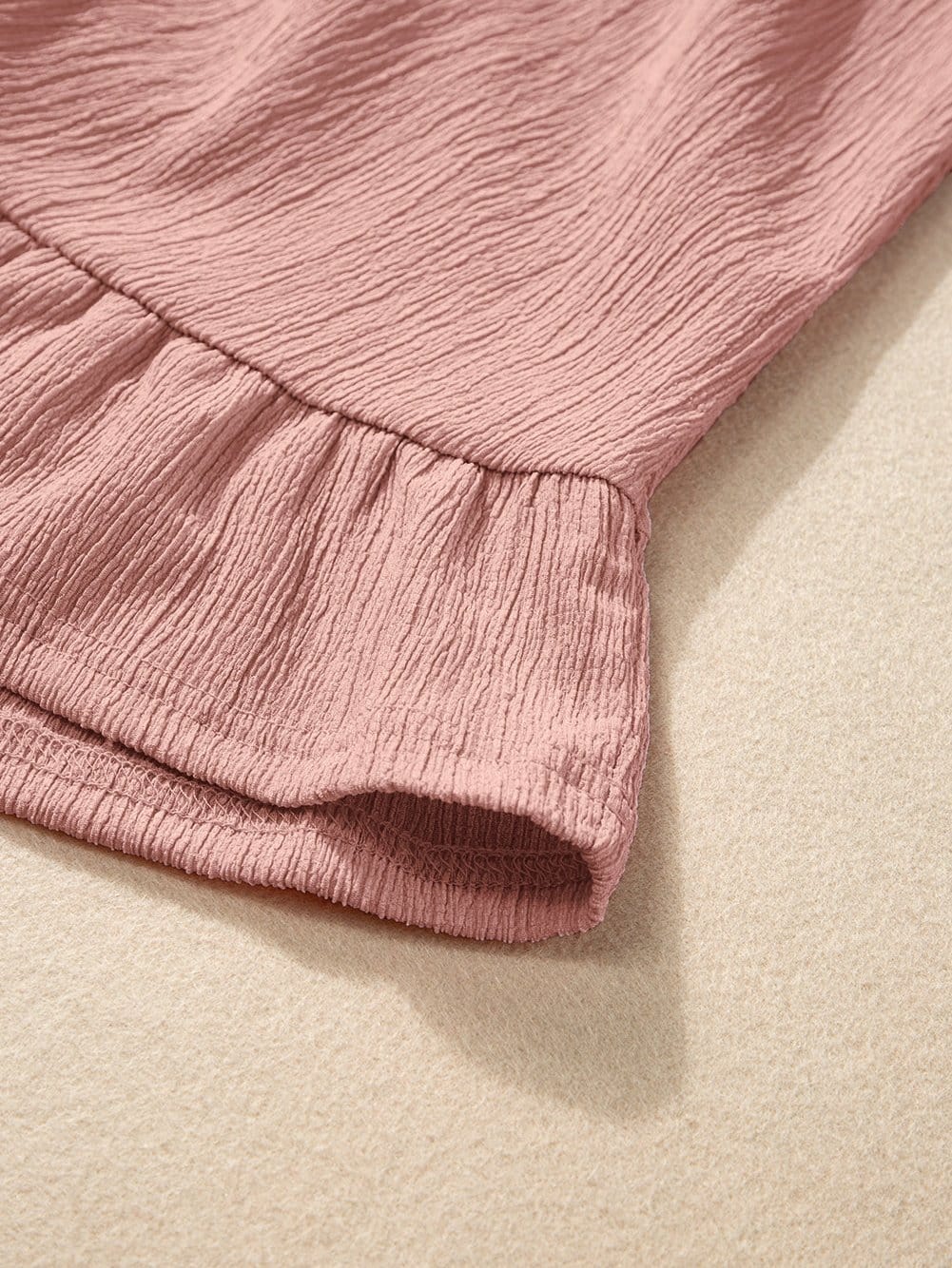 Pink Flowy Ruffle Hem Shift Top