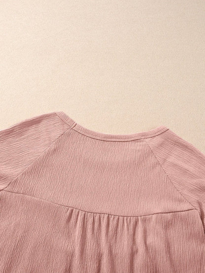 Pink Flowy Ruffle Hem Shift Top