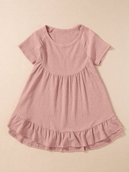 Pink Flowy Ruffle Hem Shift Top