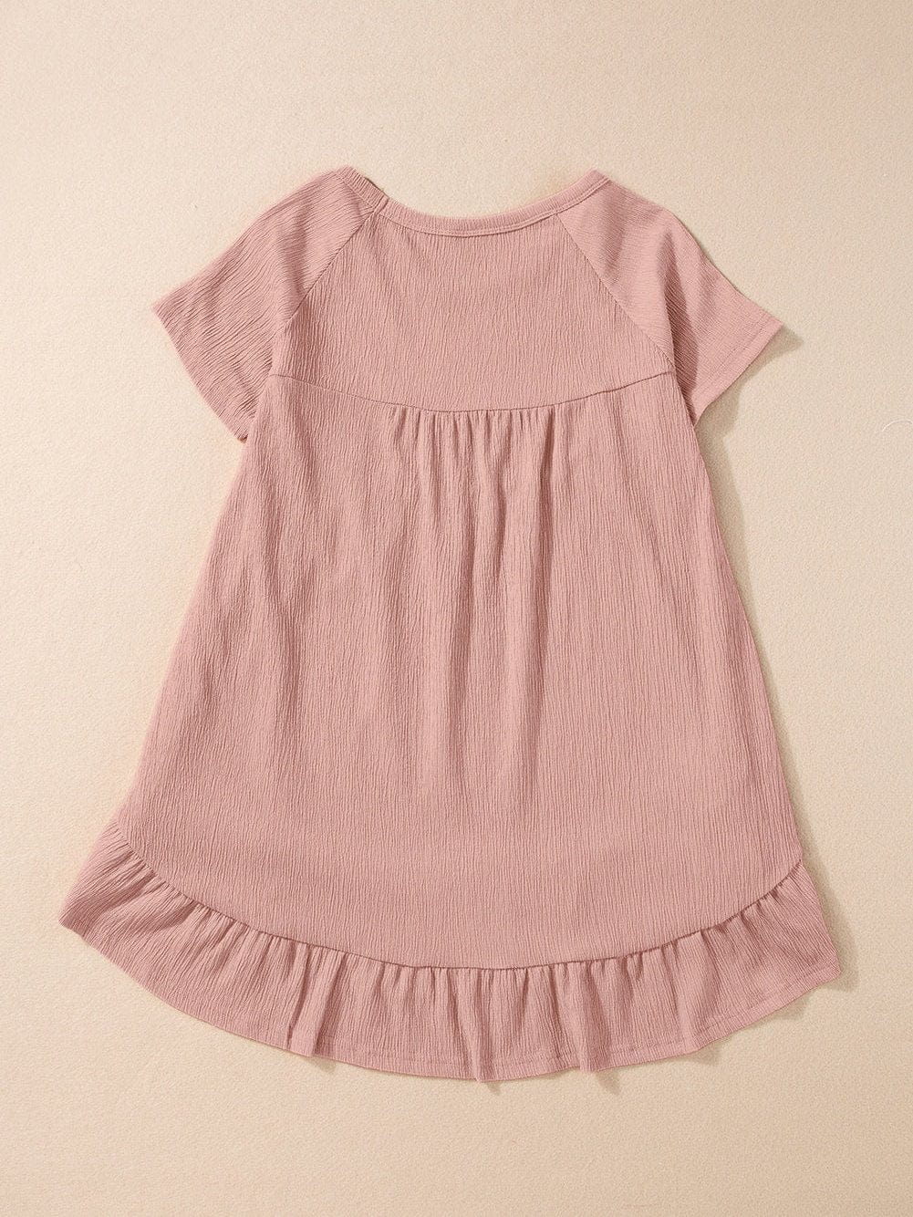 Pink Flowy Ruffle Hem Shift Top