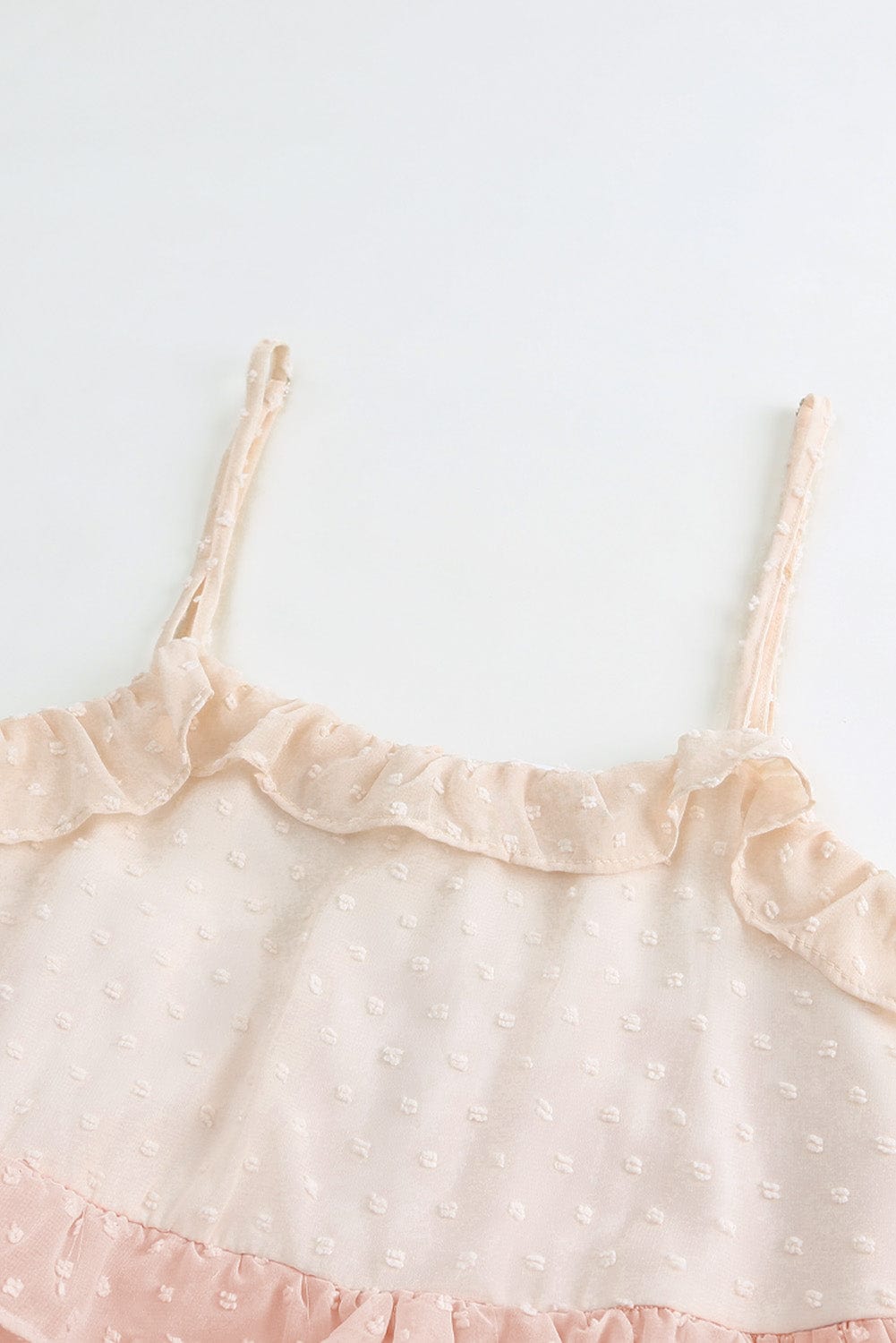 Pink Gradient Swiss Dot Ruffle Mini Dress