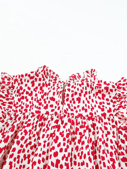 Pink Leopard Lace Detail Sleeveless Mini Dress