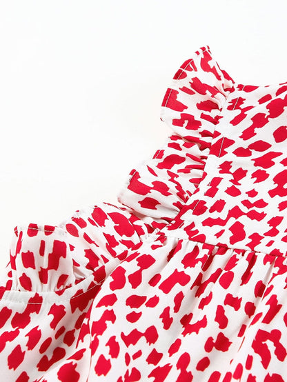 Pink Leopard Lace Detail Sleeveless Mini Dress