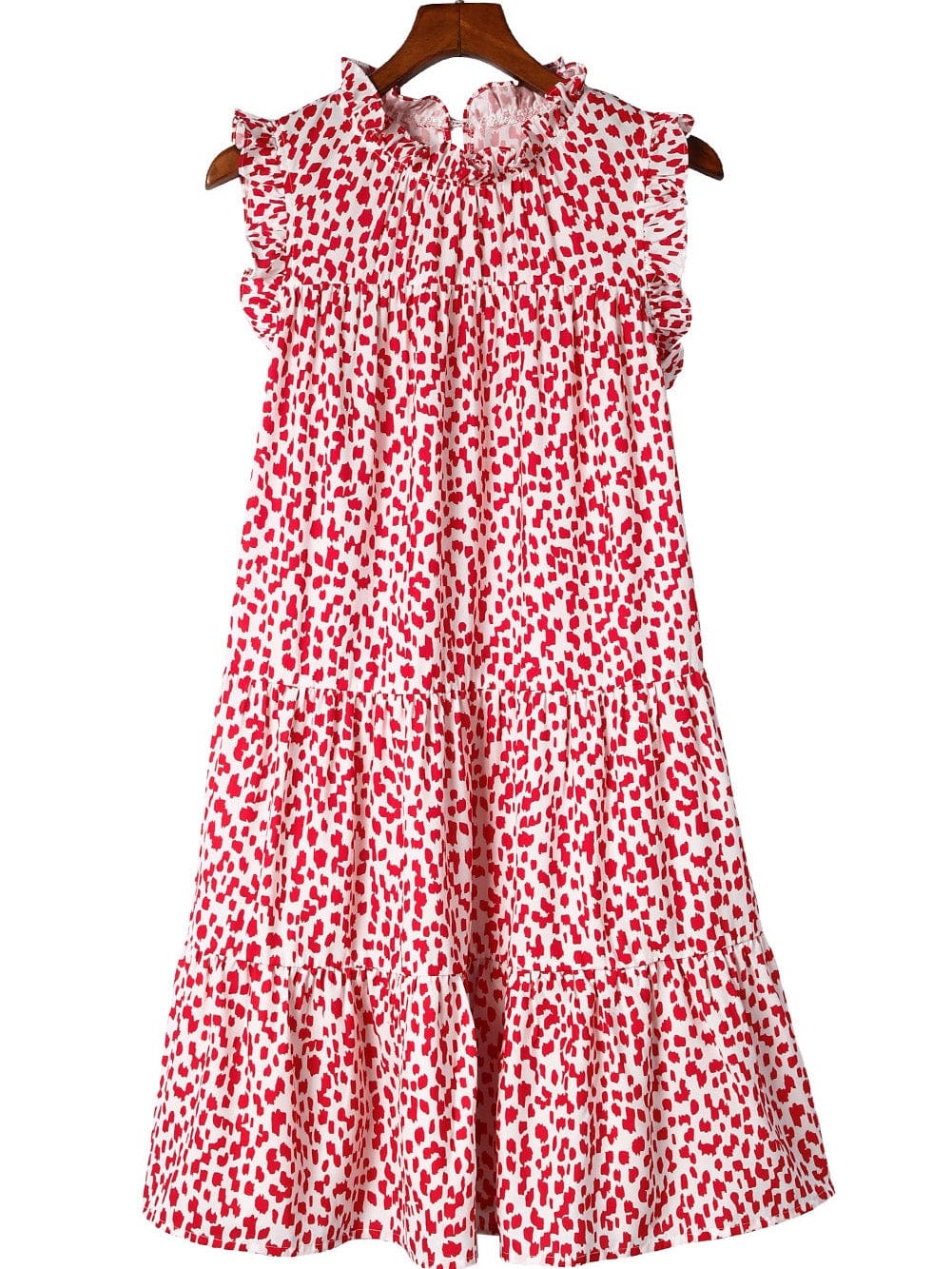 Pink Leopard Lace Detail Sleeveless Mini Dress