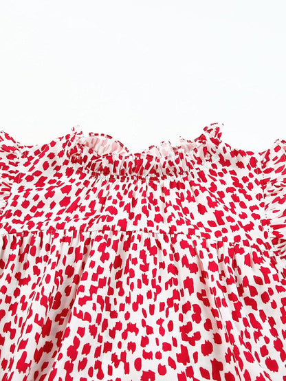 Pink Leopard Lace Detail Sleeveless Mini Dress