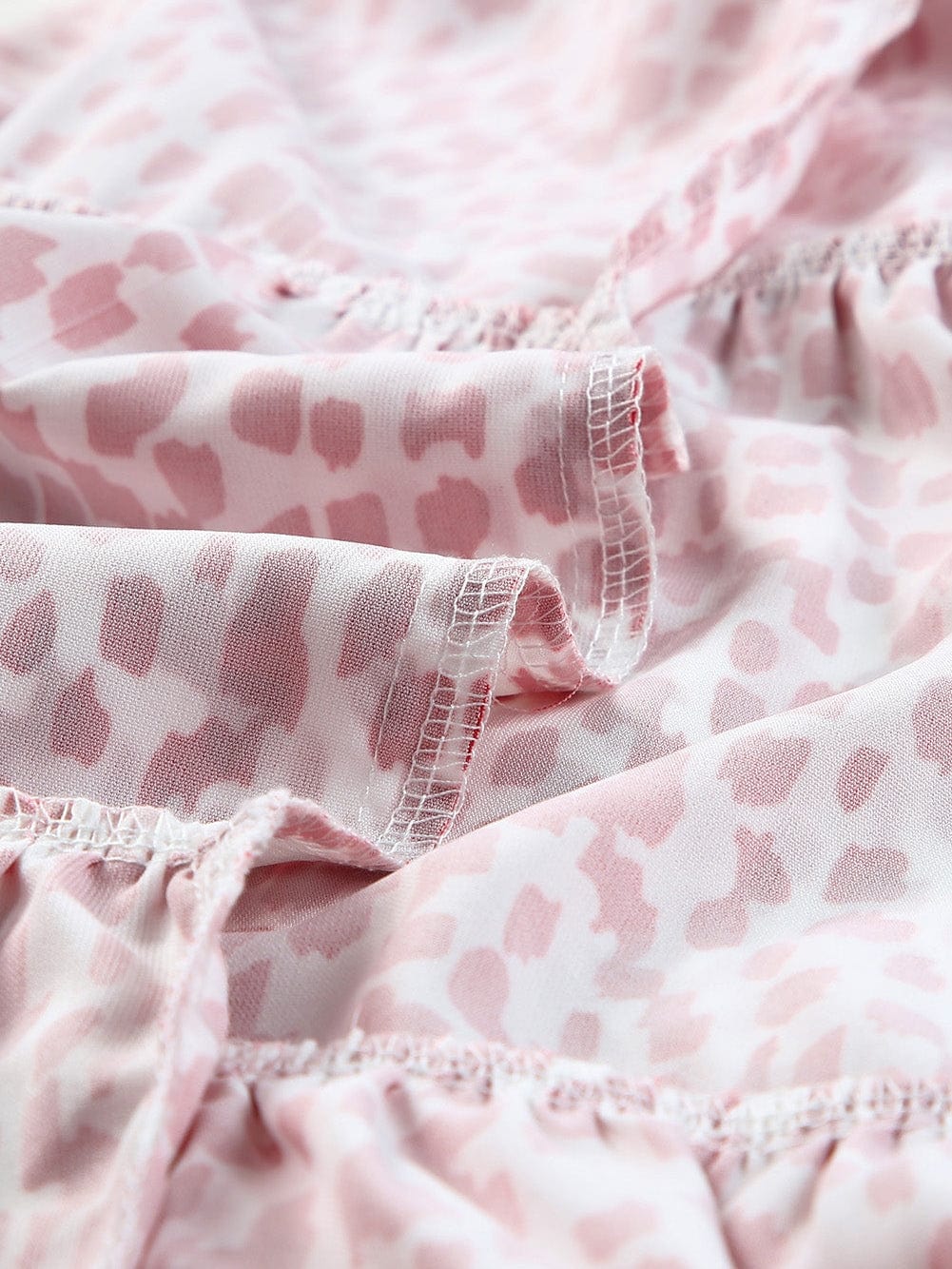 Pink Leopard Lace Detail Sleeveless Mini Dress