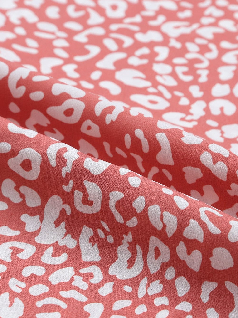 Pink Leopard Print Frill Sleeve Tee