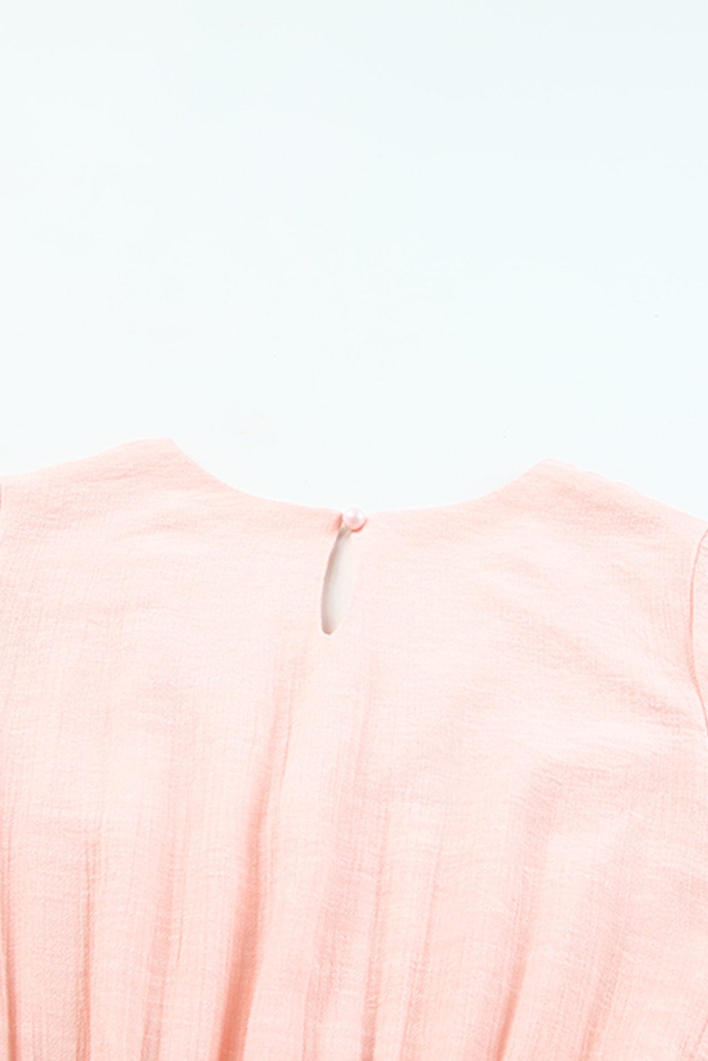 Pink Ombre Colorblock Tiered Mini Dress with Flirty V-Neck