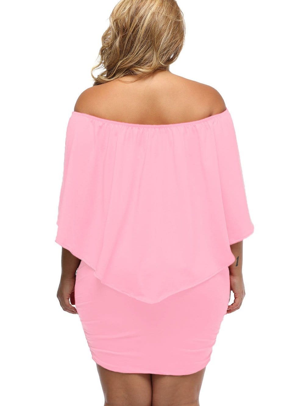 Pink Ruffle Layered Mini Poncho Dress with Versatile Styling