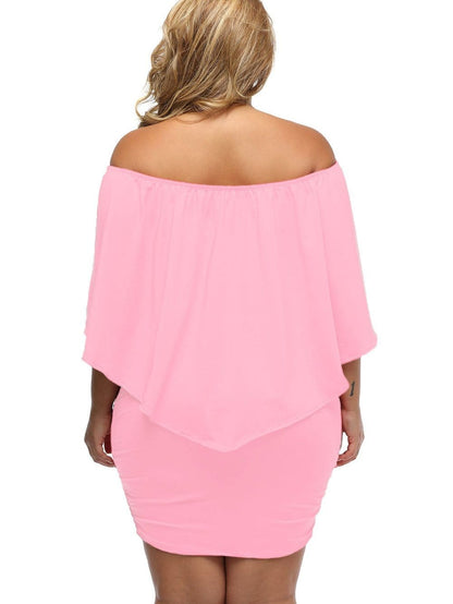 Pink Ruffle Layered Mini Poncho Dress with Versatile Styling