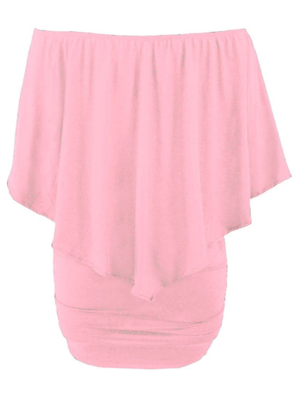Pink Ruffle Layered Mini Poncho Dress with Versatile Styling