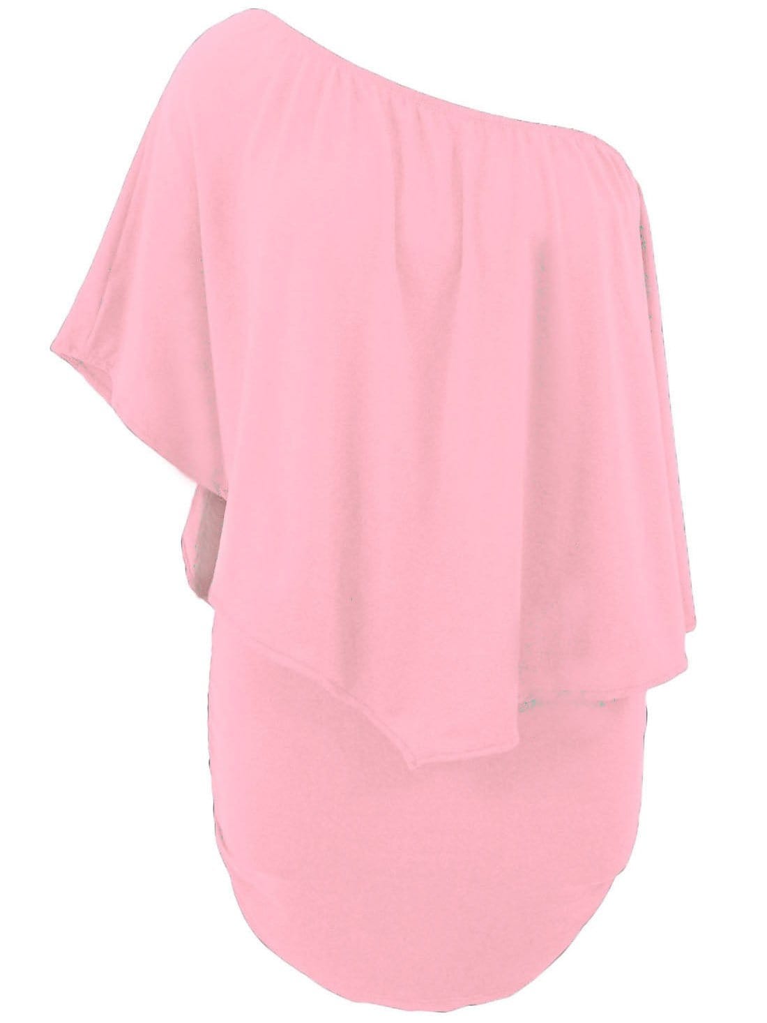 Pink Ruffle Layered Mini Poncho Dress with Versatile Styling