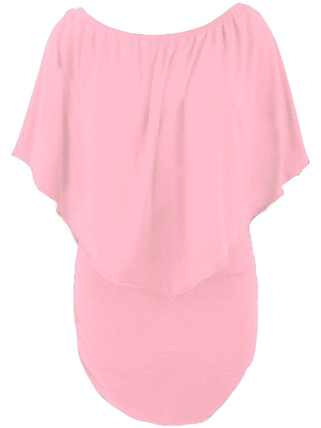 Pink Ruffle Layered Mini Poncho Dress with Versatile Styling