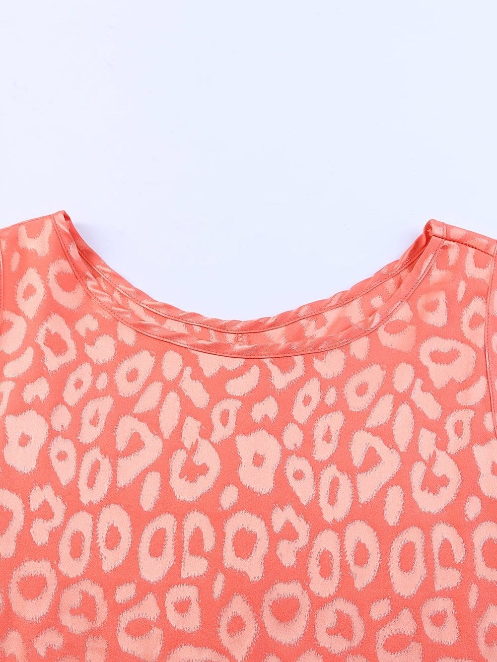Pink Satin Leopard Print Tank Top