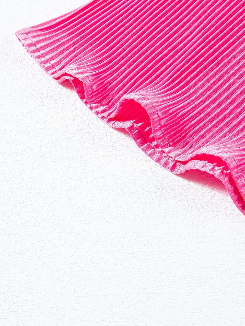 Pink Satin Pleated Short Sleeve Blouse