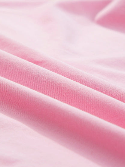 Pink Sequin Striped Puff Sleeve Colorblock Top for Women