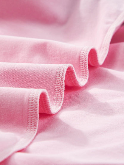 Pink Sequin Striped Puff Sleeve Colorblock Top for Women