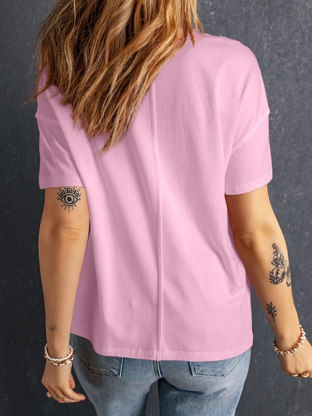 Pink Star Patchwork Relaxed Fit Tee