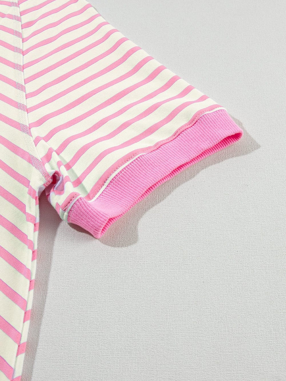 Pink Striped Color Block Oversized Tee