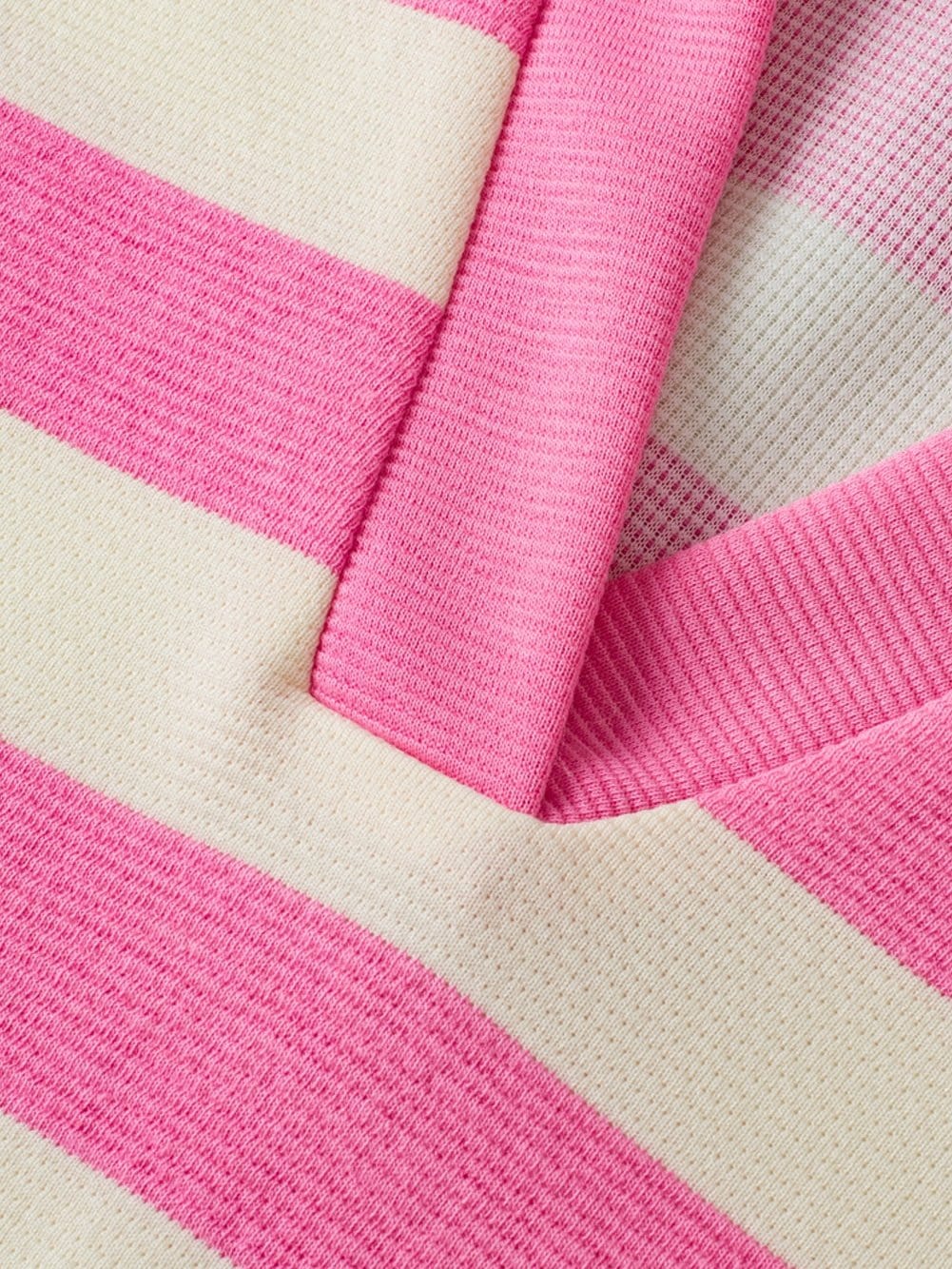 Pink Striped V Neck Collared Cap Sleeve Blouse