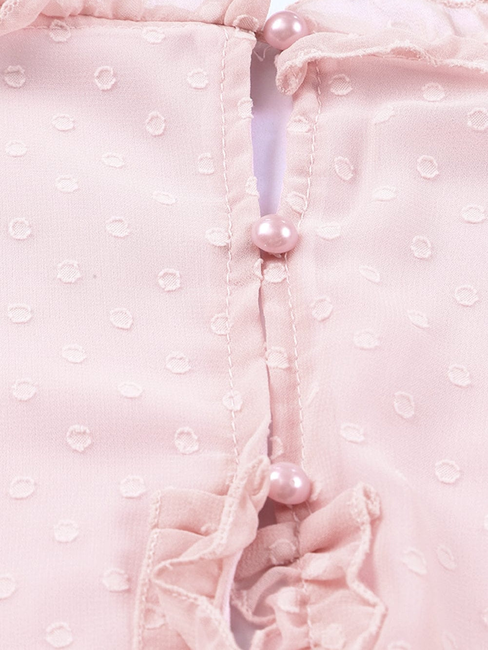 Pink Swiss Dot Layered Ruffle Mini Dress with Open Back