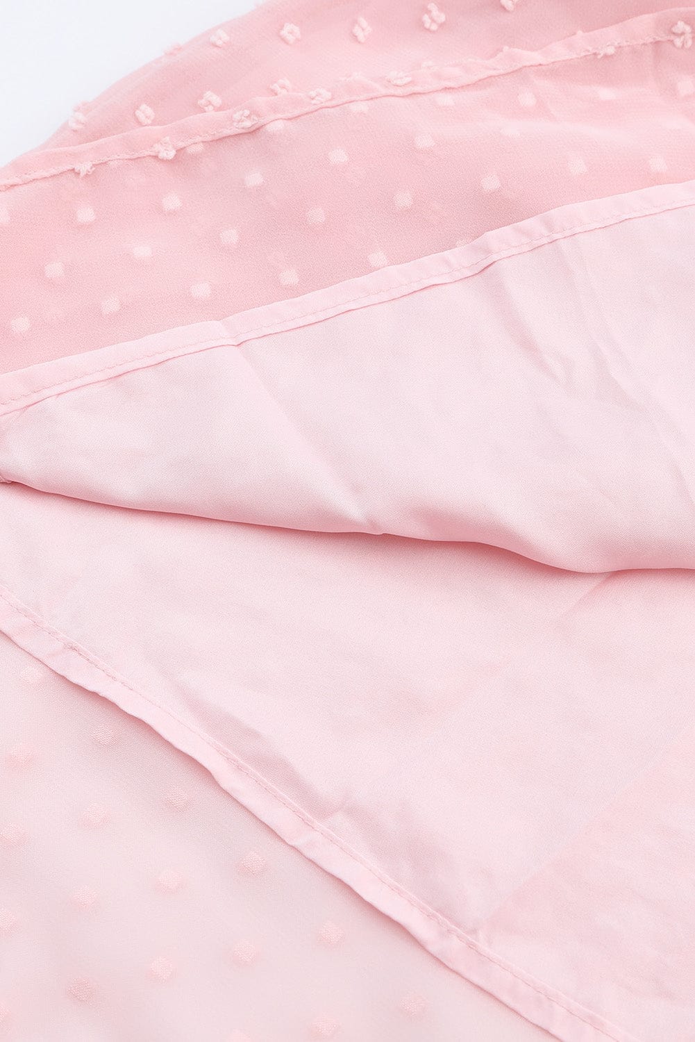 Pink Swiss Dot Smocked Puff Sleeve A-Line Mini Dress