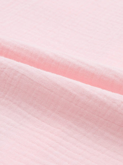 Pink Textured Roll-tab Sleeve Cotton Shirt