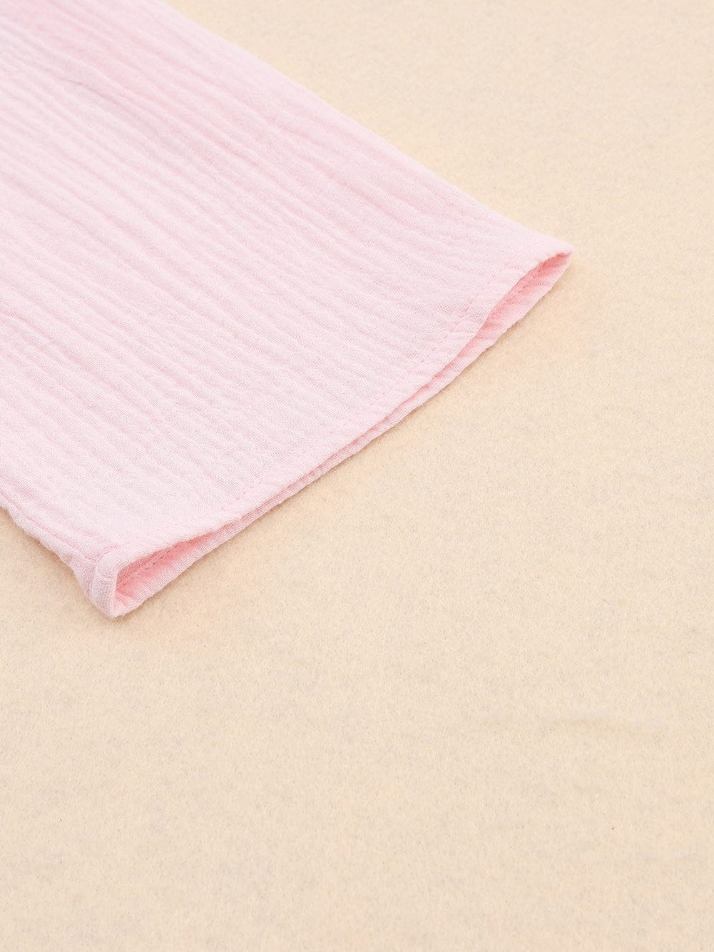 Pink Textured Roll-tab Sleeve Cotton Shirt
