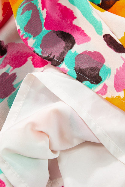 Pink Tie-Dye V Neck Maxi Dress with Bohemian Flair