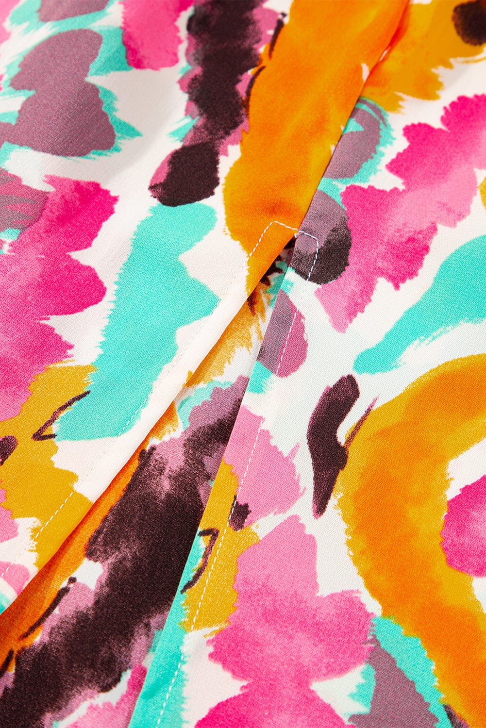 Pink Tie-Dye V Neck Maxi Dress with Bohemian Flair