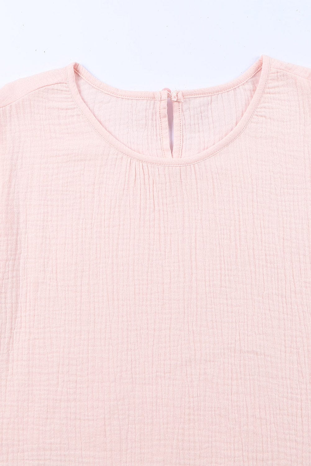 Pink Tiered Ruffled Cotton Linen Blouse