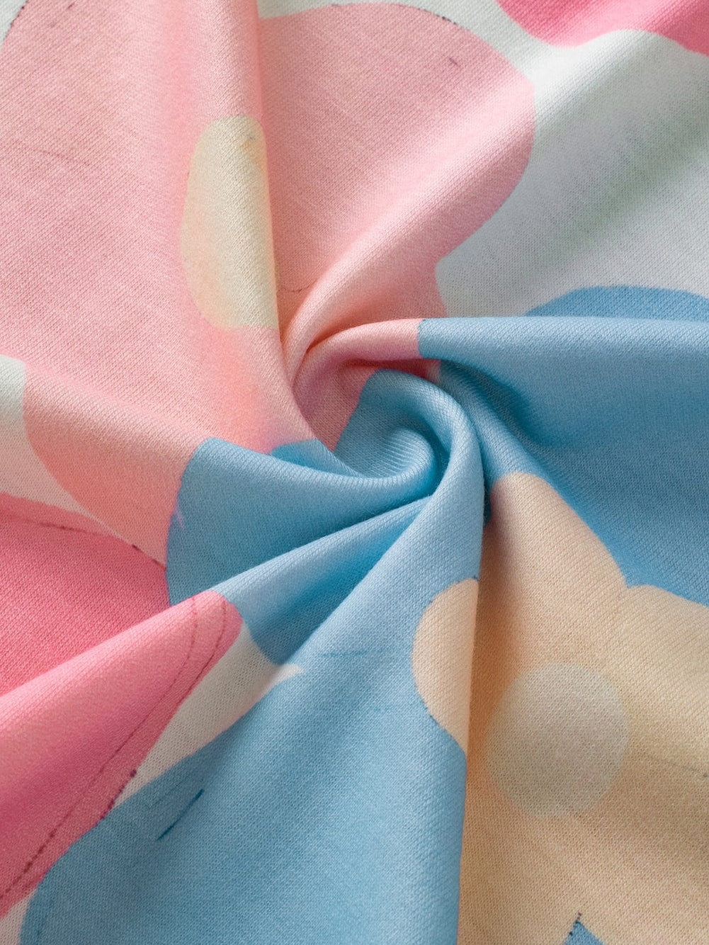 Pink Vintage Floral Sleeveless Top with Round Neck