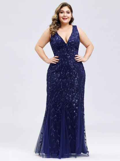 Plus Size Maxi Sequin Formal Dresses & Gowns