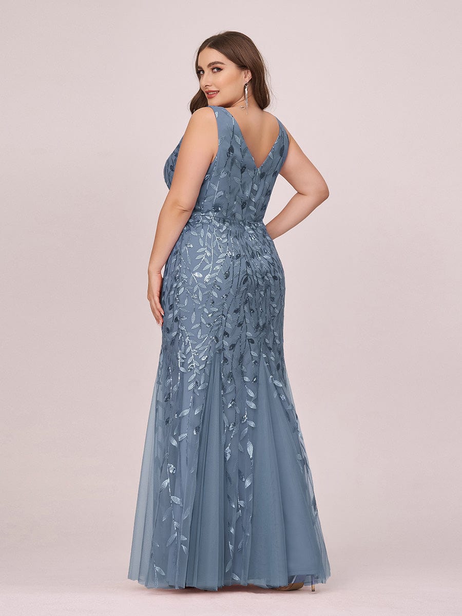 Plus Size Sparkling Sequin Mermaid Evening Dress for Women