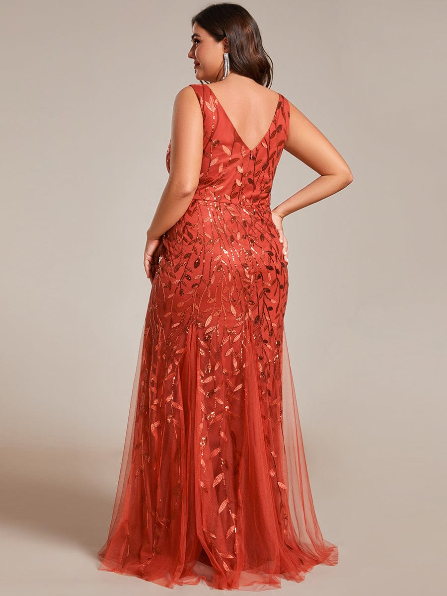Plus Size Sparkling Sequin Mermaid Evening Dress for Women