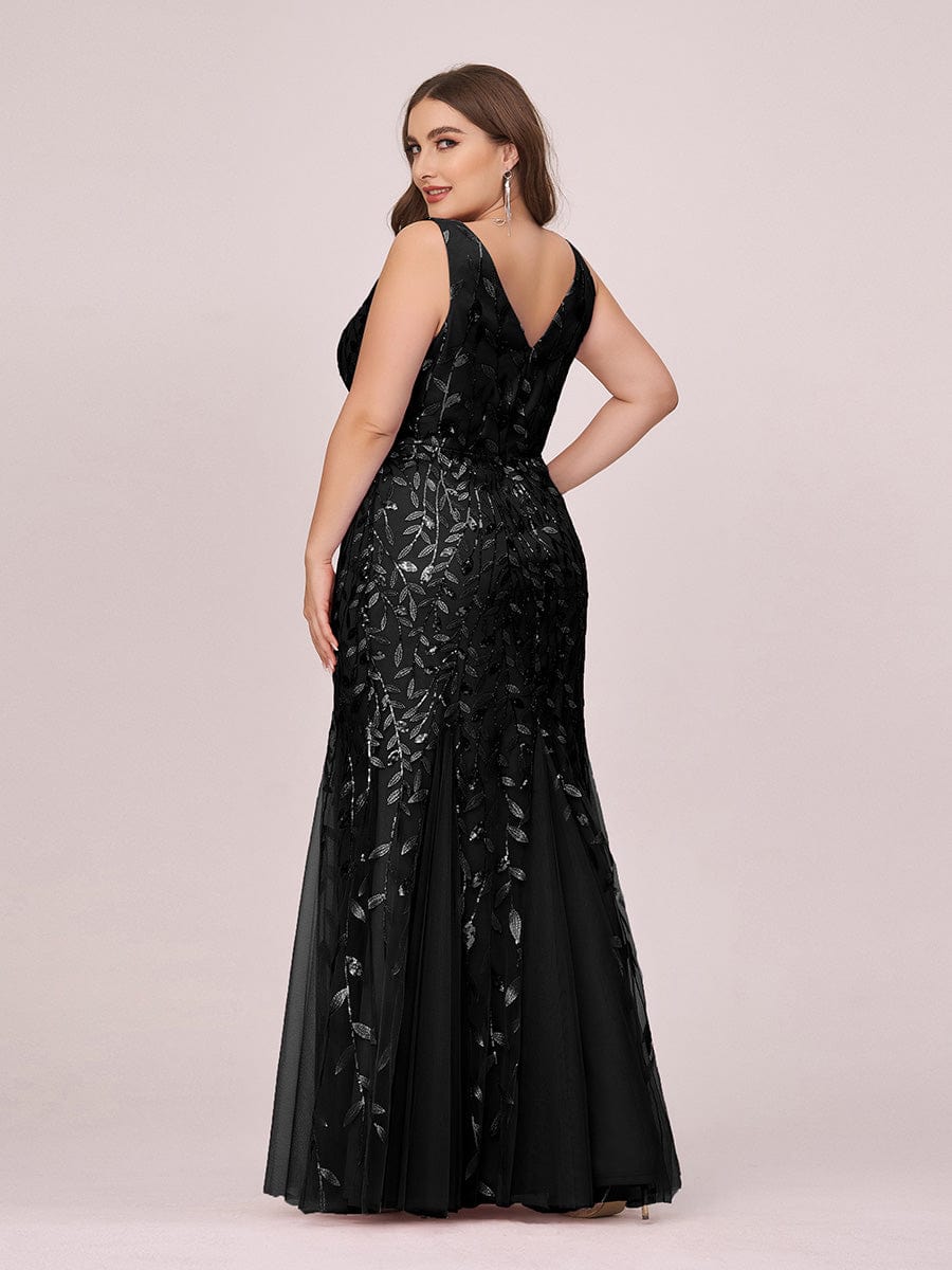 Plus Size Sparkling Sequin Mermaid Evening Dress for Women