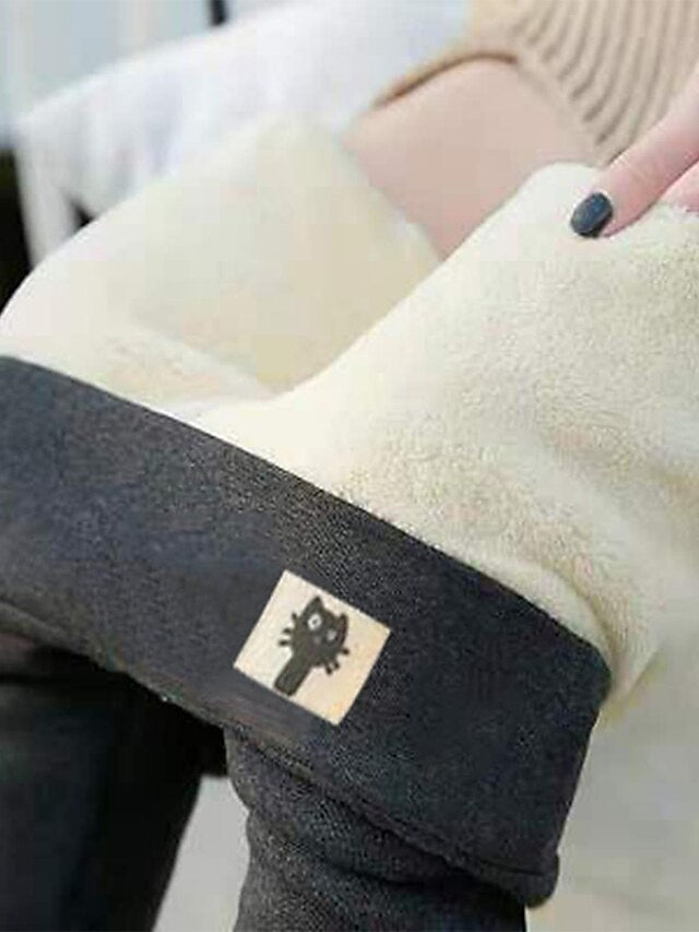 Fleece Lined Leggings For Women high elastic warm thick soft skinny high waisted Yoga Pants Winter Workout integrative for plus size - LuckyFash™