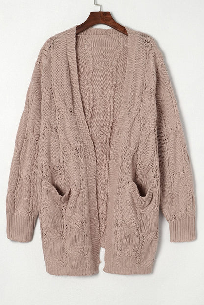 Pocket Twist Long Sweater Cardigan
