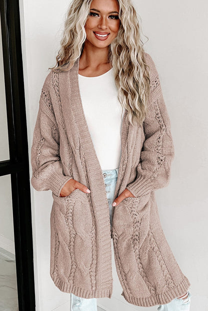 Pocket Twist Long Sweater Cardigan
