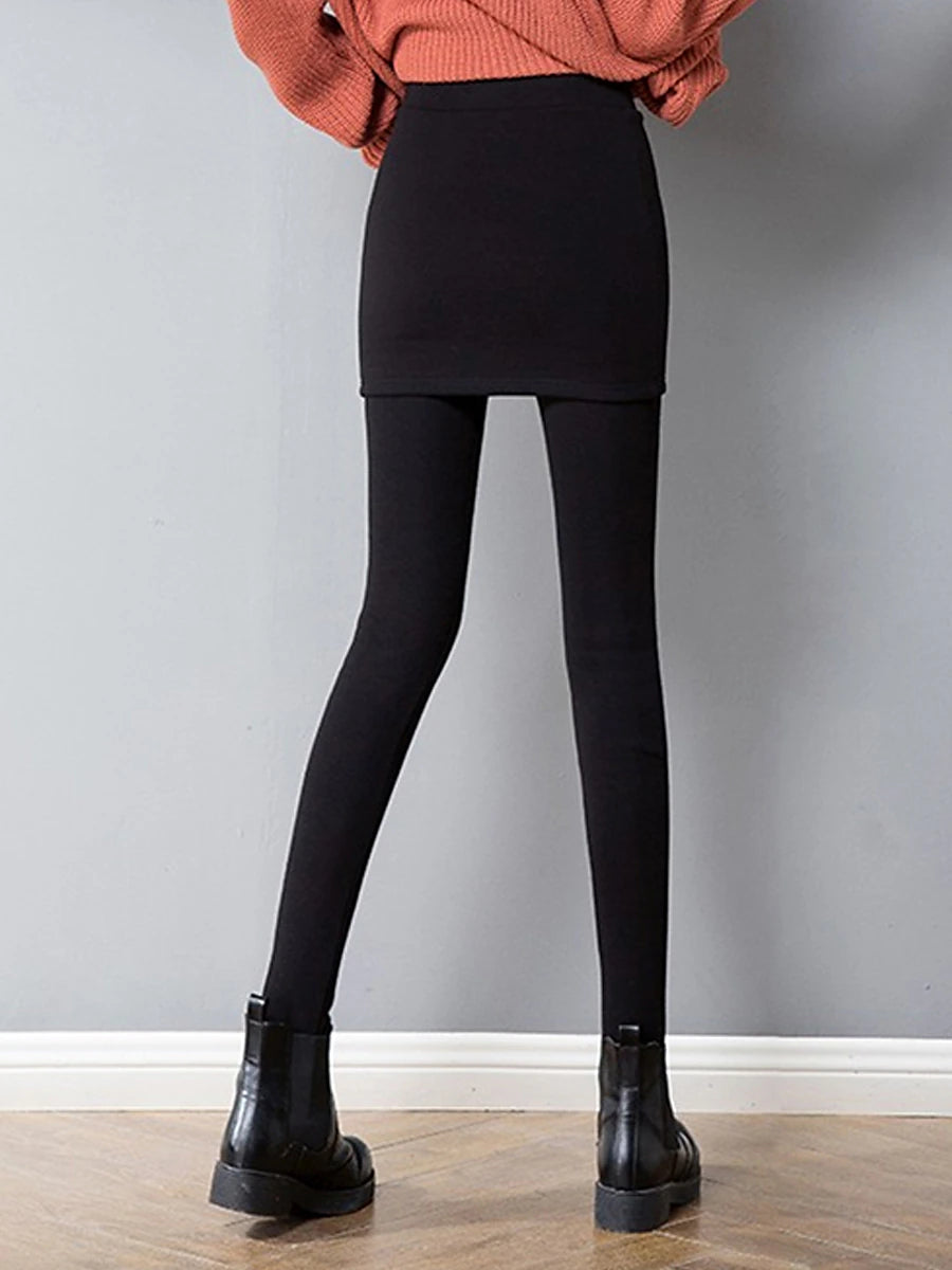 Women's Leggings Cotton Plain Light Gray Dark-Gray Fashion High Waist Full Length Outdoor Street Fall Winter