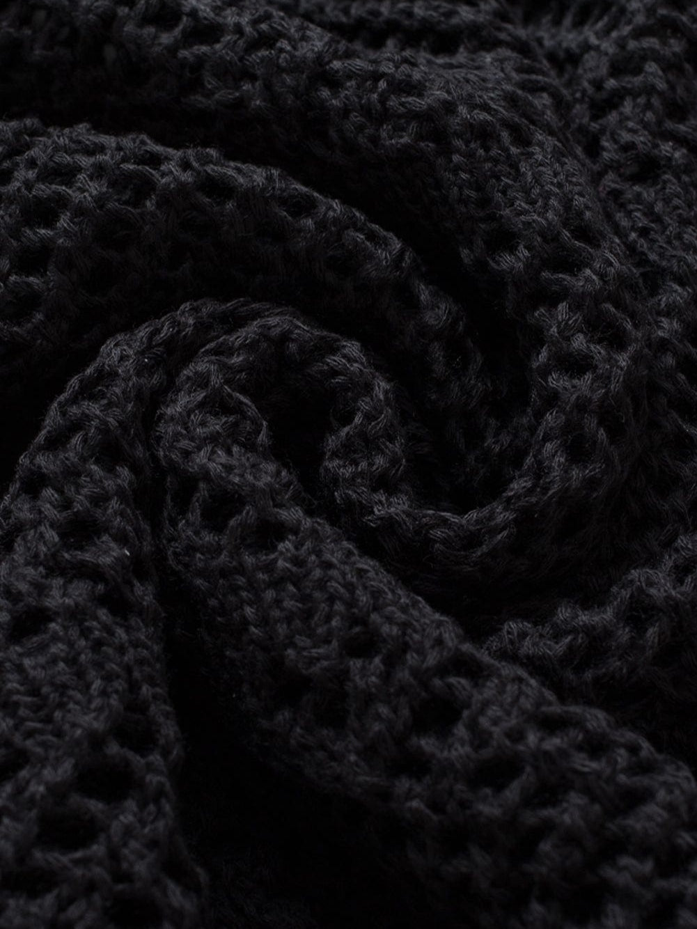 Pointelle Knit Black Scallop Trim Short Sleeve Top